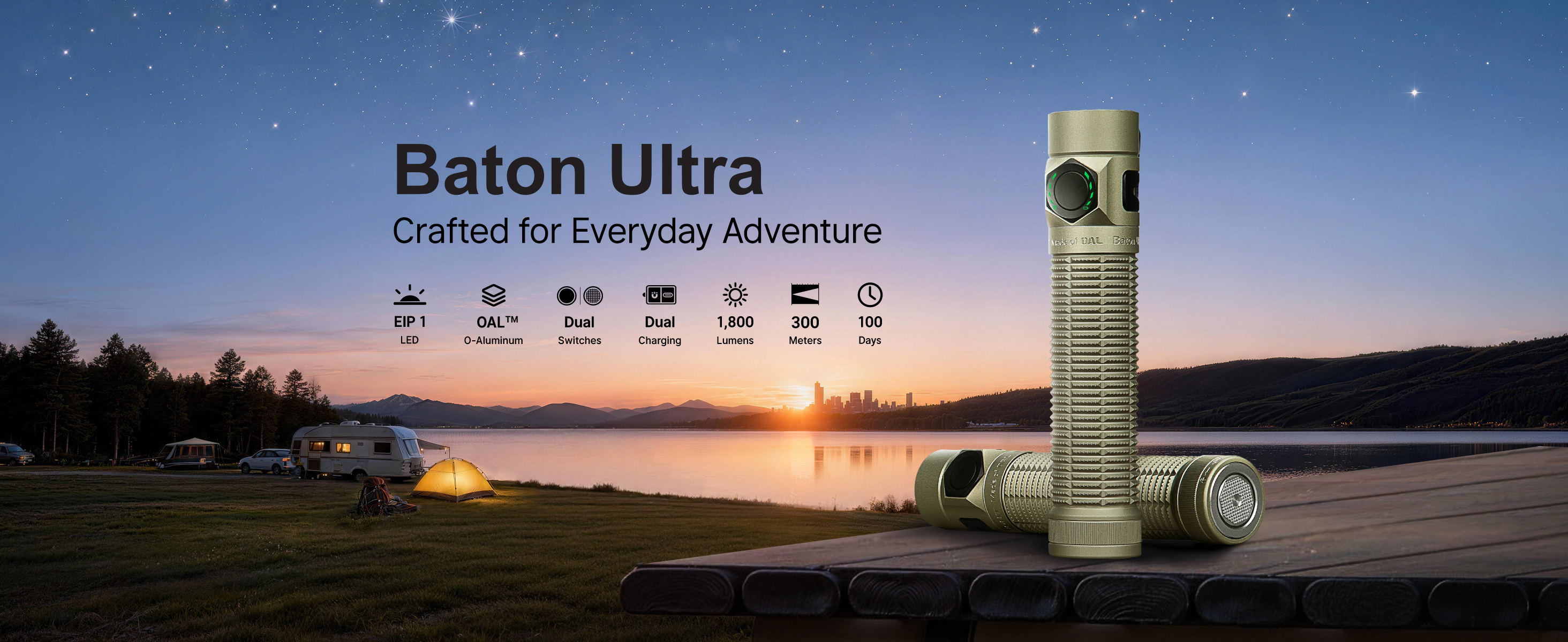Olight Baton Ultra 1800 Lumen Rechargeable EDC Flashlight | eBay
